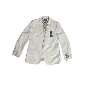 The Savile Row Company Khaki Two Button Blazer Jacket Mens Sz 44L Lancaster Tags